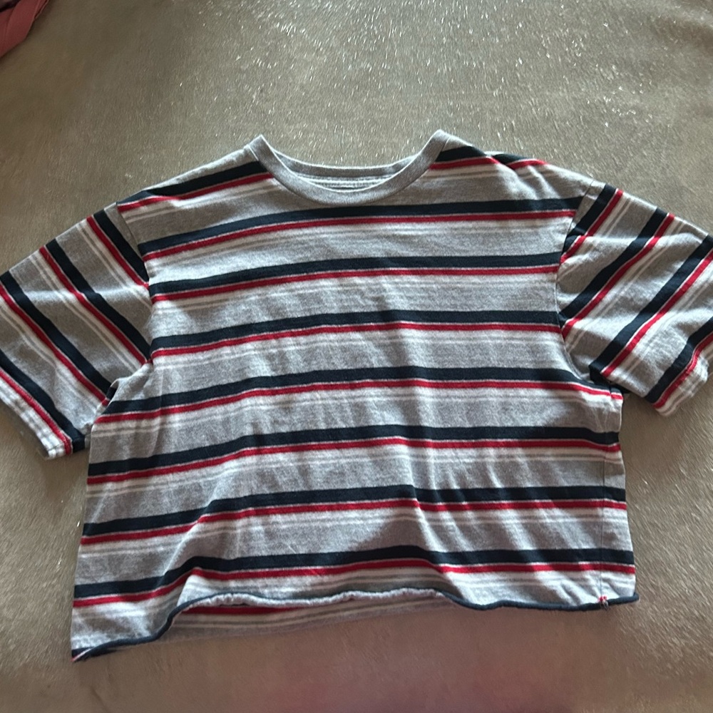 CSG retro striped cropped tee size medium